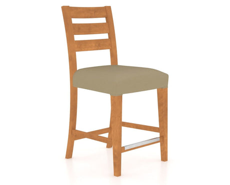 Canadel Upholstered Counter Stool 8039 in XY Faux Leather and 01 Honey Washed, three-quarter view