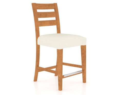 Canadel Upholstered Counter Stool 8039 in YJ Faux Leather and 01 Honey Washed, three-quarter view