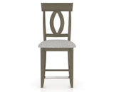 Canadel Upholstered Counter Stool 8100 in 7C Fabric and 08 Shadow and Fixed Base, front view