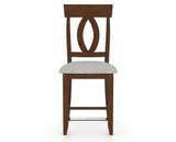Canadel Upholstered Counter Stool 8100 in 7C Fabric and 19 Cognac Washed and Fixed Base, front view