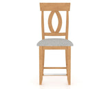 Canadel Upholstered Counter Stool 8100 in 7C Fabric and 20 Caramel Washed and Fixed Base, front view