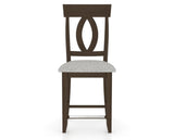 Canadel Upholstered Counter Stool 8100 in 7C Fabric and 29 Hazelnut Washed and Fixed Base, front view