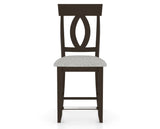 Canadel Upholstered Counter Stool 8100 in 7C Fabric and 59 Davy's Grey and Fixed Base, front view