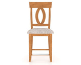 Canadel Upholstered Counter Stool 8100 in FP Crypton® and 01 Honey Washed and Fixed Base, front view