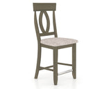 Canadel Upholstered Counter Stool 8100 in FP Crypton® and 08 Shadow and Fixed Base, three-quarter view