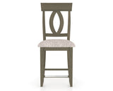Canadel Upholstered Counter Stool 8100 in FP Crypton® and 08 Shadow and Fixed Base, front view