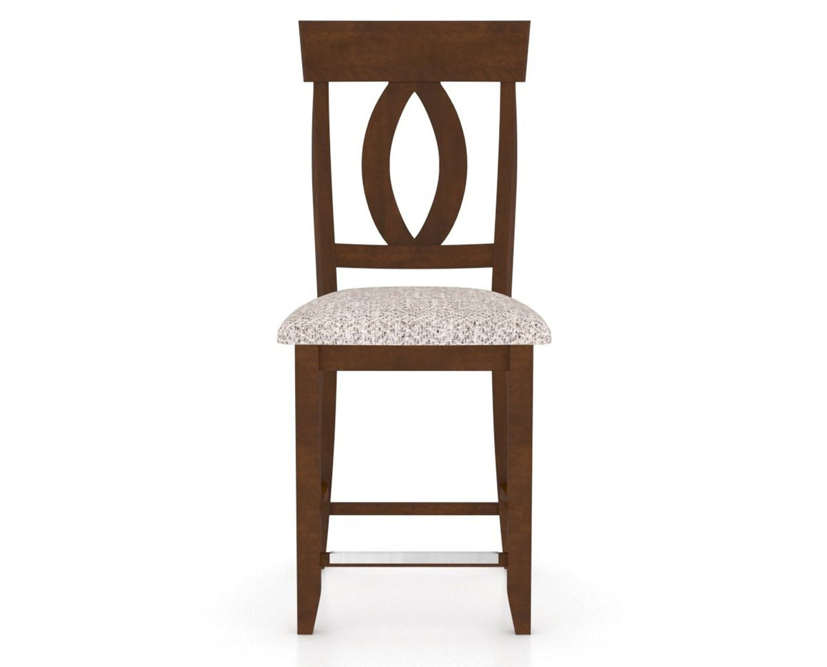 Canadel Upholstered Counter Stool 8100 in FP Crypton® and 19 Cognac Washed and Fixed Base, front view