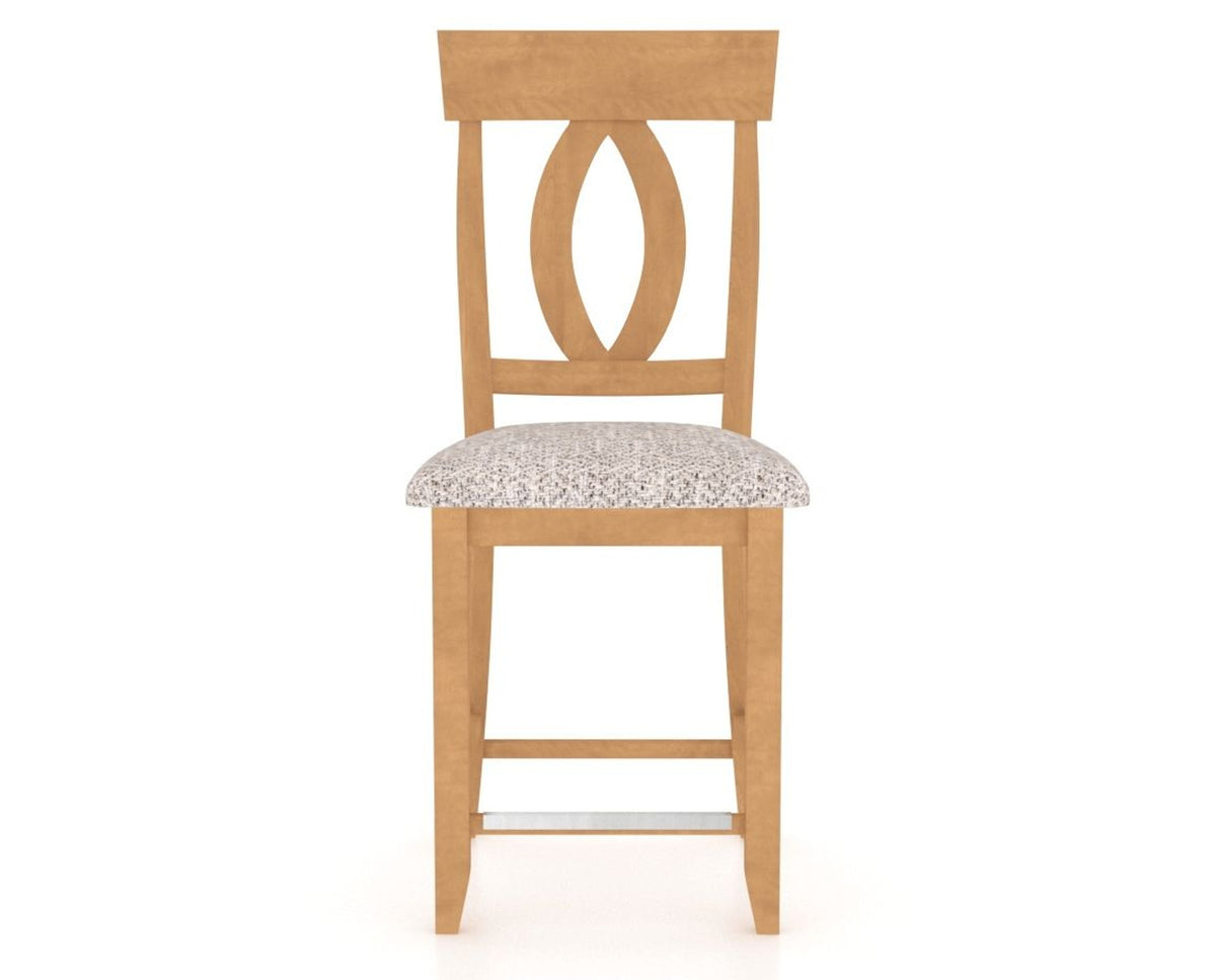 Canadel Upholstered Counter Stool 8100 in FP Crypton® and 20 Caramel Washed and Fixed Base, front view