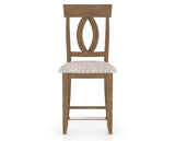 Canadel Upholstered Counter Stool 8100 in FP Crypton® and 25 Pecan Washed and Fixed Base, front view