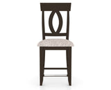 Canadel Upholstered Counter Stool 8100 in FP Crypton® and 59 Davy's Grey and Fixed Base, front view