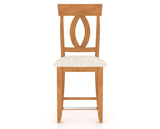 Canadel Upholstered Counter Stool 8100 in FT InsideOut® and 01 Honey Washed and Fixed Base, front view