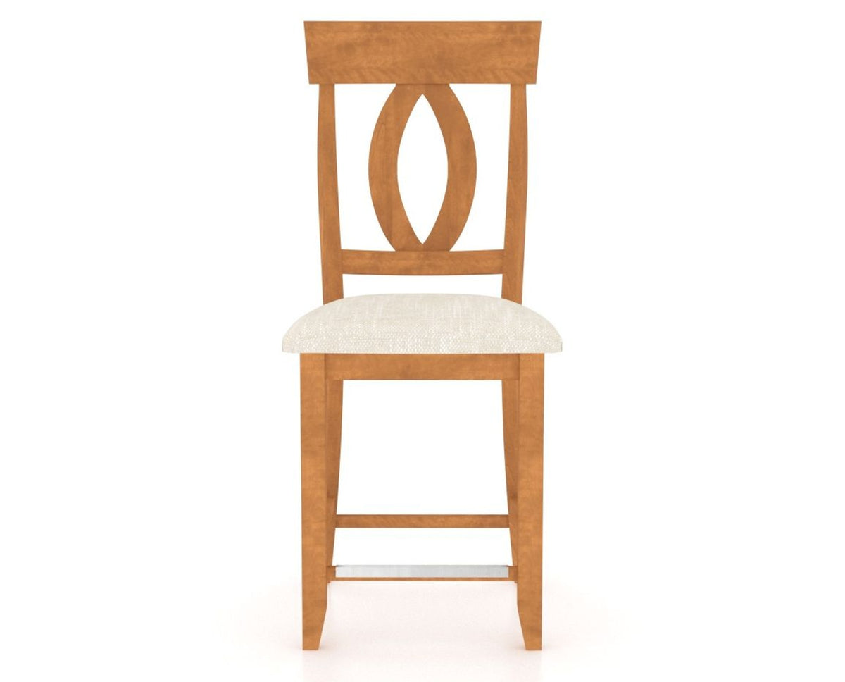 Canadel Upholstered Counter Stool 8100 in FT InsideOut® and 01 Honey Washed and Fixed Base, front view