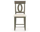 Canadel Upholstered Counter Stool 8100 in FT InsideOut® and 08 Shadow and Fixed Base, front view