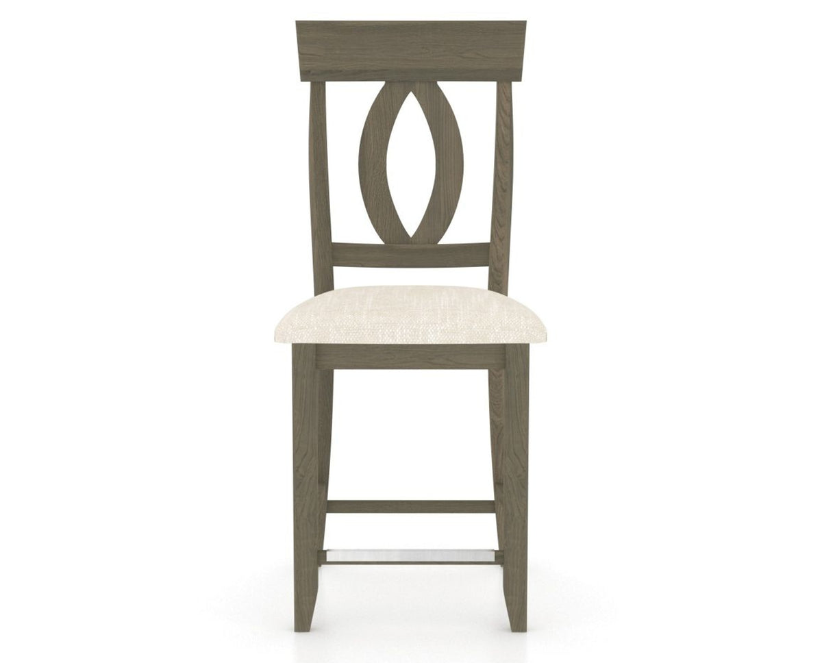 Canadel Upholstered Counter Stool 8100 in FT InsideOut® and 08 Shadow and Fixed Base, front view