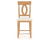 Canadel Upholstered Counter Stool 8100 in FT InsideOut® and 20 Caramel Washed and Fixed Base, front view