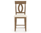 Canadel Upholstered Counter Stool 8100 in FT InsideOut® and 25 Pecan Washed and Fixed Base, front view