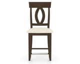 Canadel Upholstered Counter Stool 8100 in FT InsideOut® and 29 Hazelnut Washed and Fixed Base, front view