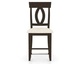 Canadel Upholstered Counter Stool 8100 in FT InsideOut® and 59 Davy's Grey and Fixed Base, front view