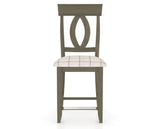 Canadel Upholstered Counter Stool 8100 in OZ Fabric and 08 Shadow and Fixed Base, front view