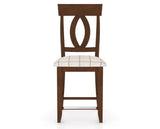 Canadel Upholstered Counter Stool 8100 in OZ Fabric and 19 Cognac Washed and Fixed Base, front view