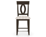 Canadel Upholstered Counter Stool 8100 in OZ Fabric and 59 Davy's Grey and Fixed Base, front view
