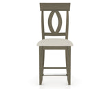 Canadel Upholstered Counter Stool 8100 in TB Fabric and 08 Shadow and Fixed Base, front view
