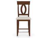 Canadel Upholstered Counter Stool 8100 in TB Fabric and 19 Cognac Washed and Fixed Base, front view