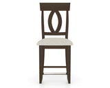 Canadel Upholstered Counter Stool 8100 in TB Fabric and 29 Hazelnut Washed and Fixed Base, front view