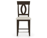 Canadel Upholstered Counter Stool 8100 in TB Fabric and 59 Davy's Grey and Fixed Base, front view