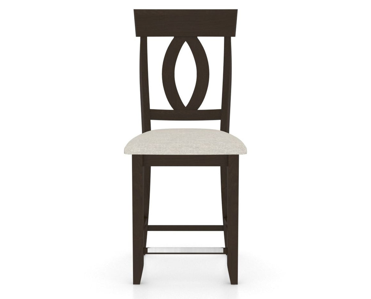 Canadel Upholstered Counter Stool 8100 in TB Fabric and 59 Davy's Grey and Fixed Base, front view