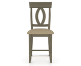 Canadel Upholstered Counter Stool 8100 in XY Faux Leather and 08 Shadow and Fixed Base, front view