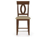 Canadel Upholstered Counter Stool 8100 in XY Faux Leather and 19 Cognac Washed and Fixed Base, front view