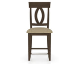 Canadel Upholstered Counter Stool 8100 in XY Faux Leather and 29 Hazelnut Washed and Fixed Base, front view