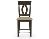 Canadel Upholstered Counter Stool 8100 in XY Faux Leather and 59 Davy's Grey and Fixed Base, front view