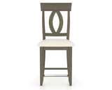 Canadel Upholstered Counter Stool 8100 in YJ Faux Leather and 08 Shadow and Fixed Base, front view