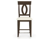 Canadel Upholstered Counter Stool 8100 in YJ Faux Leather and 29 Hazelnut Washed and Fixed Base, front view