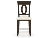 Canadel Upholstered Counter Stool 8100 in YJ Faux Leather and 59 Davy's Grey and Fixed Base, front view