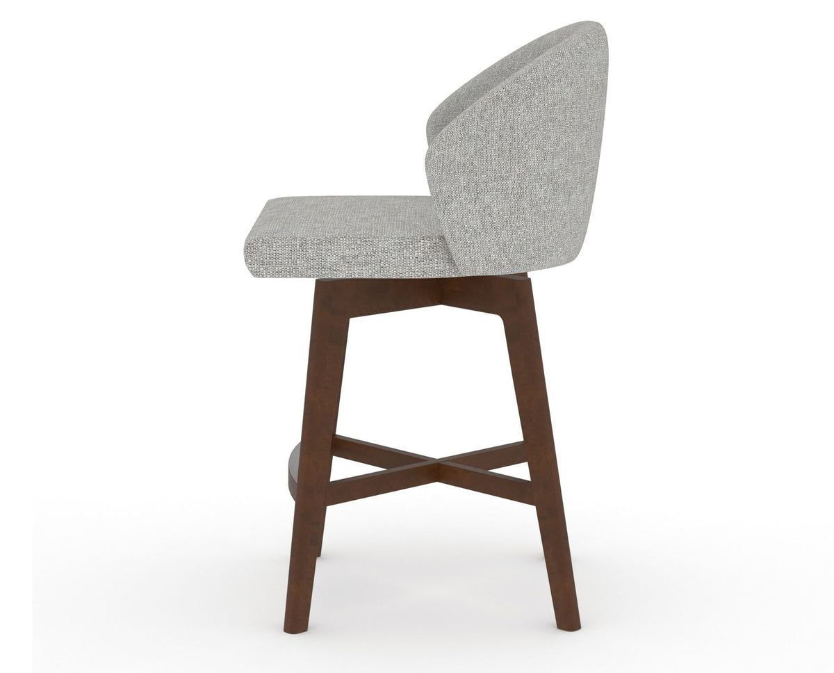 Canadel Downtown Point Counter Stool in Cognac Washed, 7C Fabric, side view