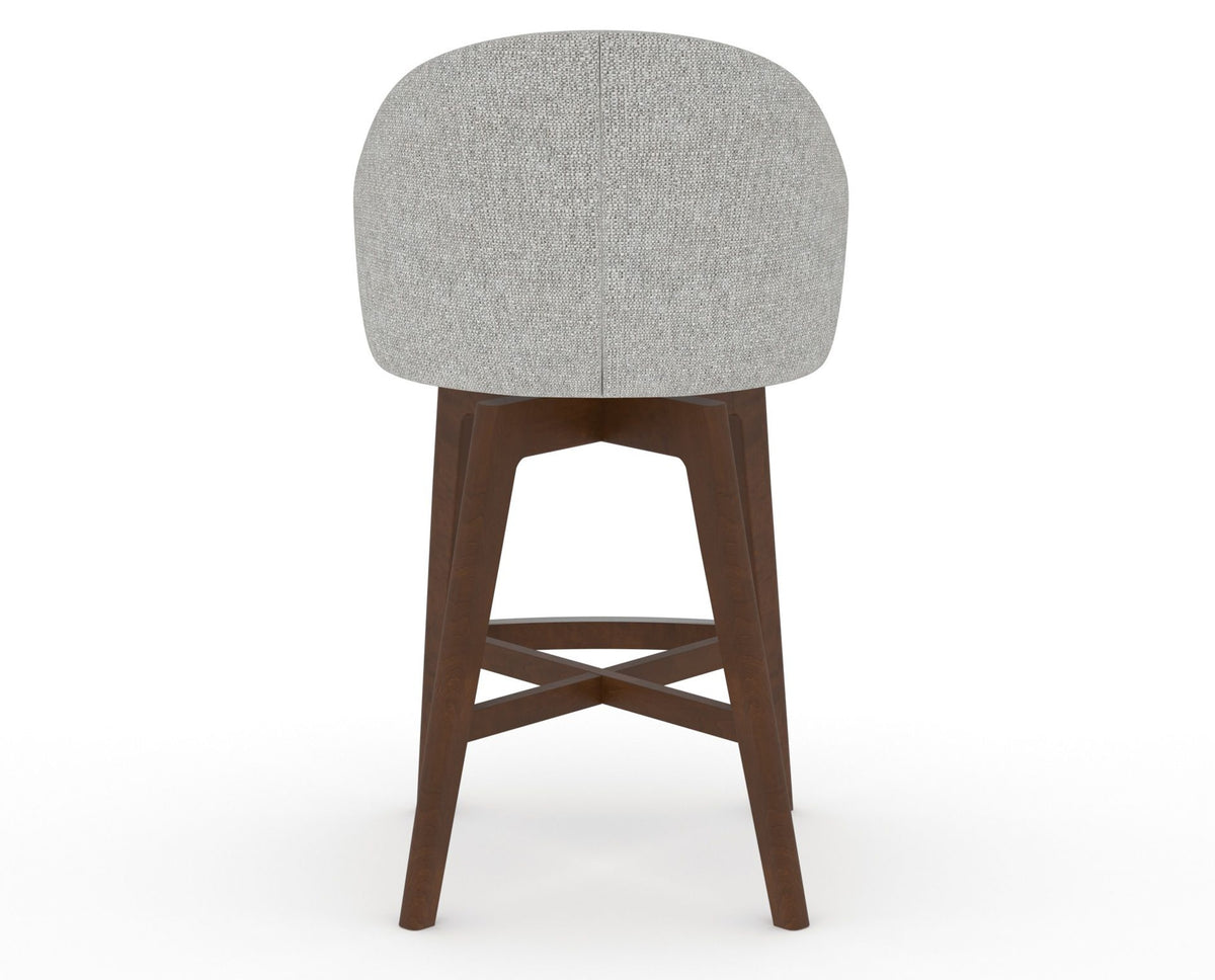 Canadel Downtown Point Counter Stool in Cognac Washed, 7C Fabric, back view
