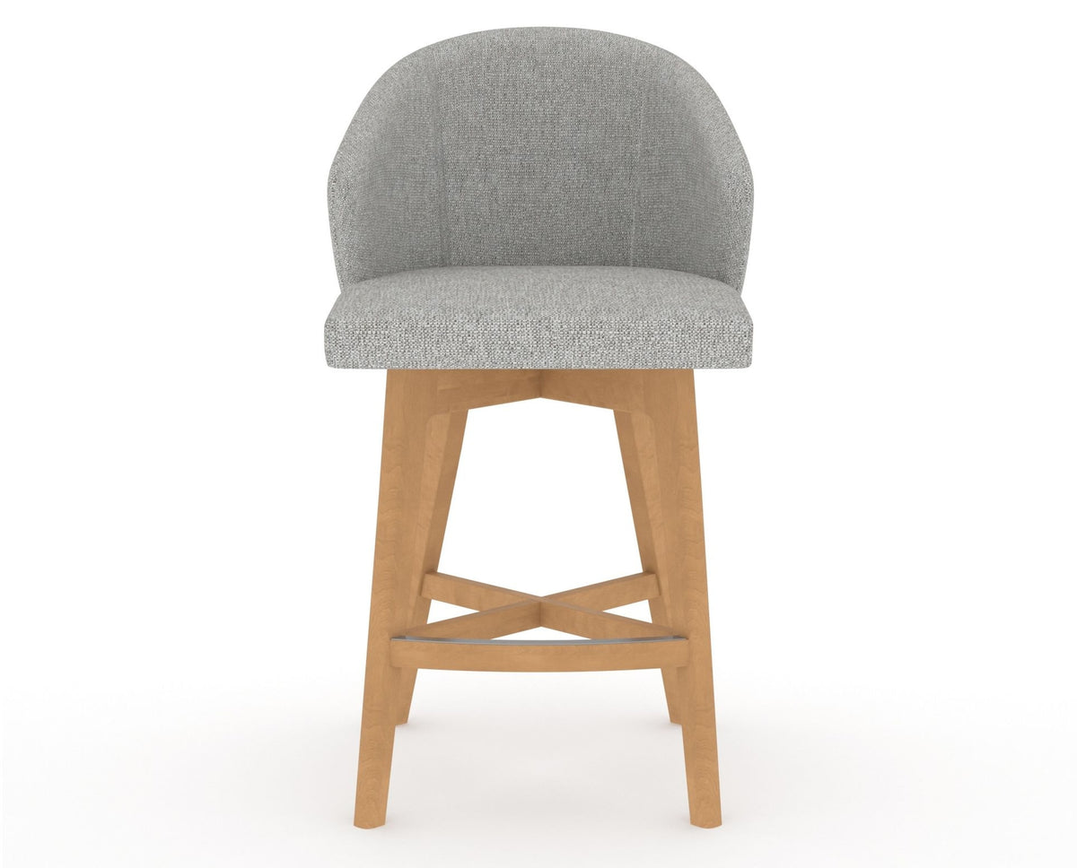 Canadel Downtown Point Counter Stool in Caramel Washed, 7C Fabric, front view