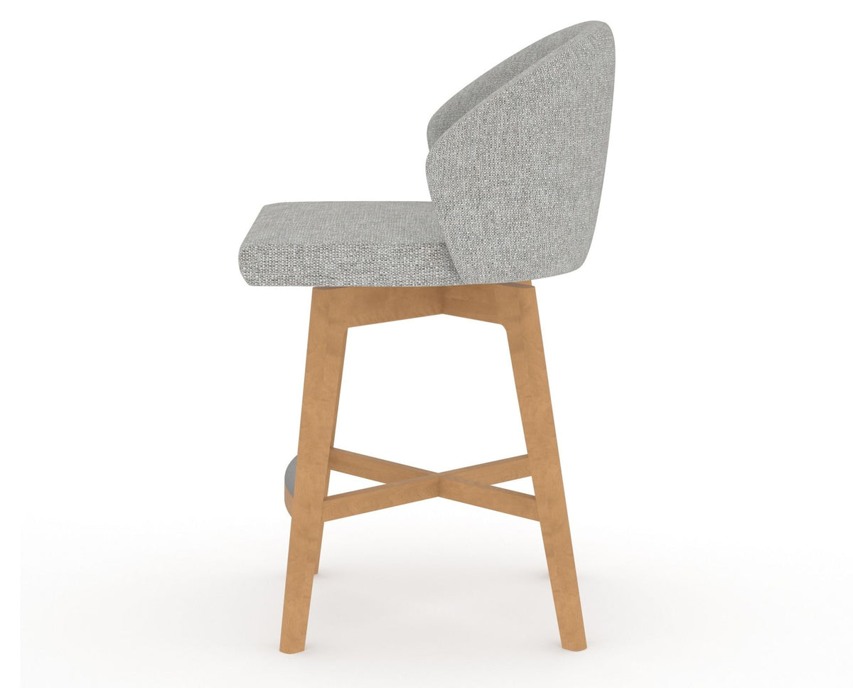 Canadel Downtown Point Counter Stool in Caramel Washed, 7C Fabric, side view