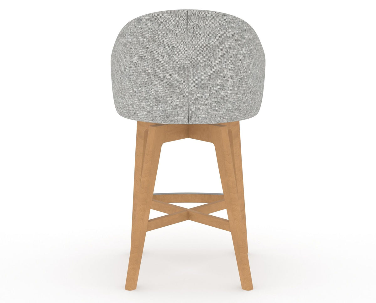 Canadel Downtown Point Counter Stool in Caramel Washed, 7C Fabric, back view
