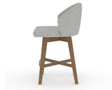 Canadel Downtown Point Counter Stool in Pecan Washed, 7C Fabric, side view