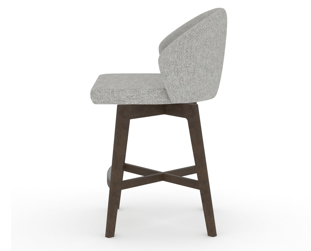 Canadel Downtown Point Counter Stool in Hazelnut Washed, 7C Fabric, side view