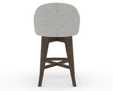 Canadel Downtown Point Counter Stool in Hazelnut Washed, 7C Fabric, back view