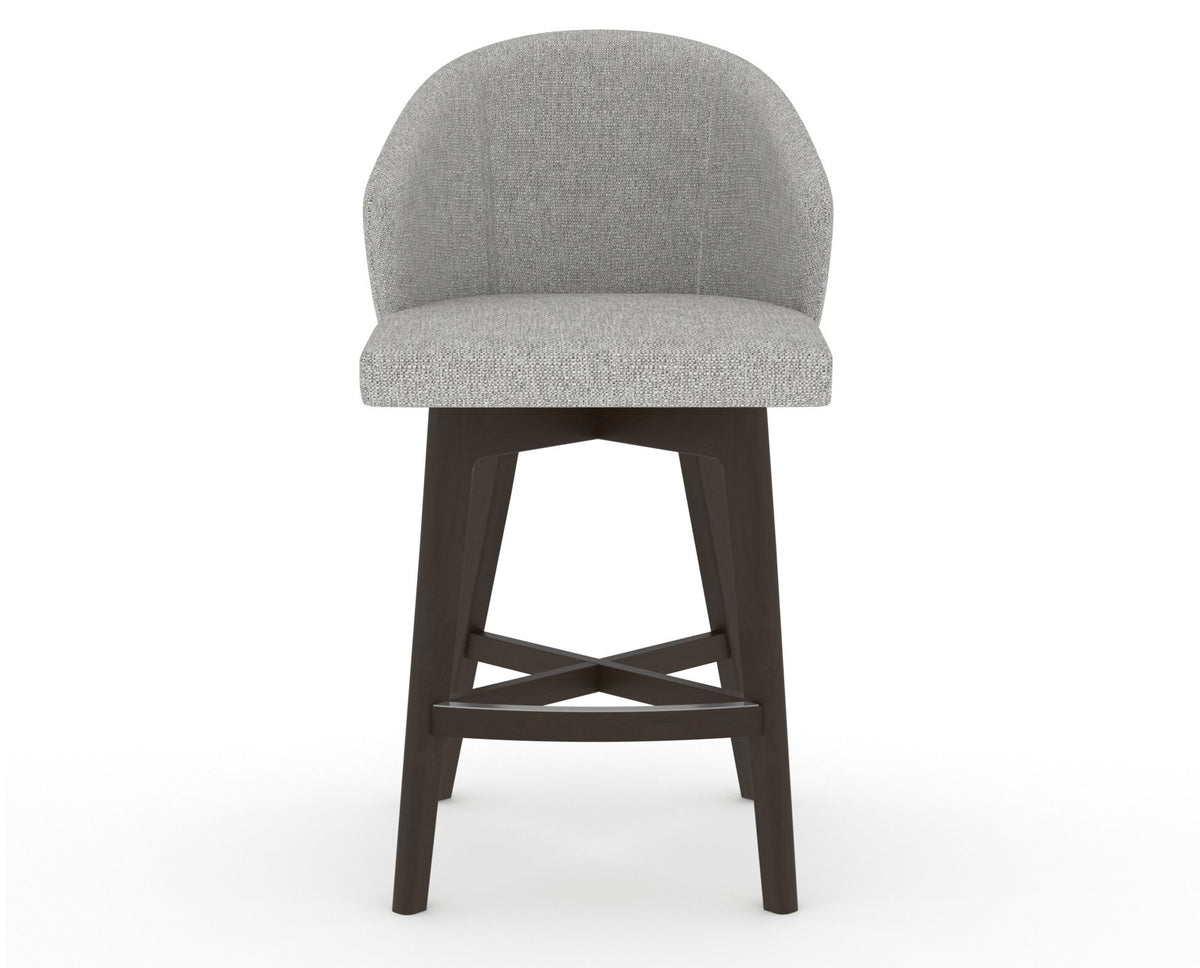 Canadel Downtown Point Counter Stool in Davy's Grey, 7C Fabric, front view