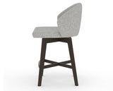 Canadel Downtown Point Counter Stool in Davy's Grey, 7C Fabric, side view
