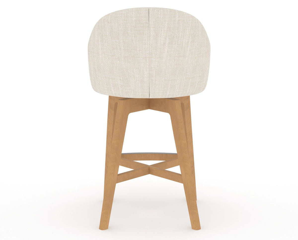 Canadel Downtown Point Counter Stool in Caramel Washed, FT InsideOut®, back view