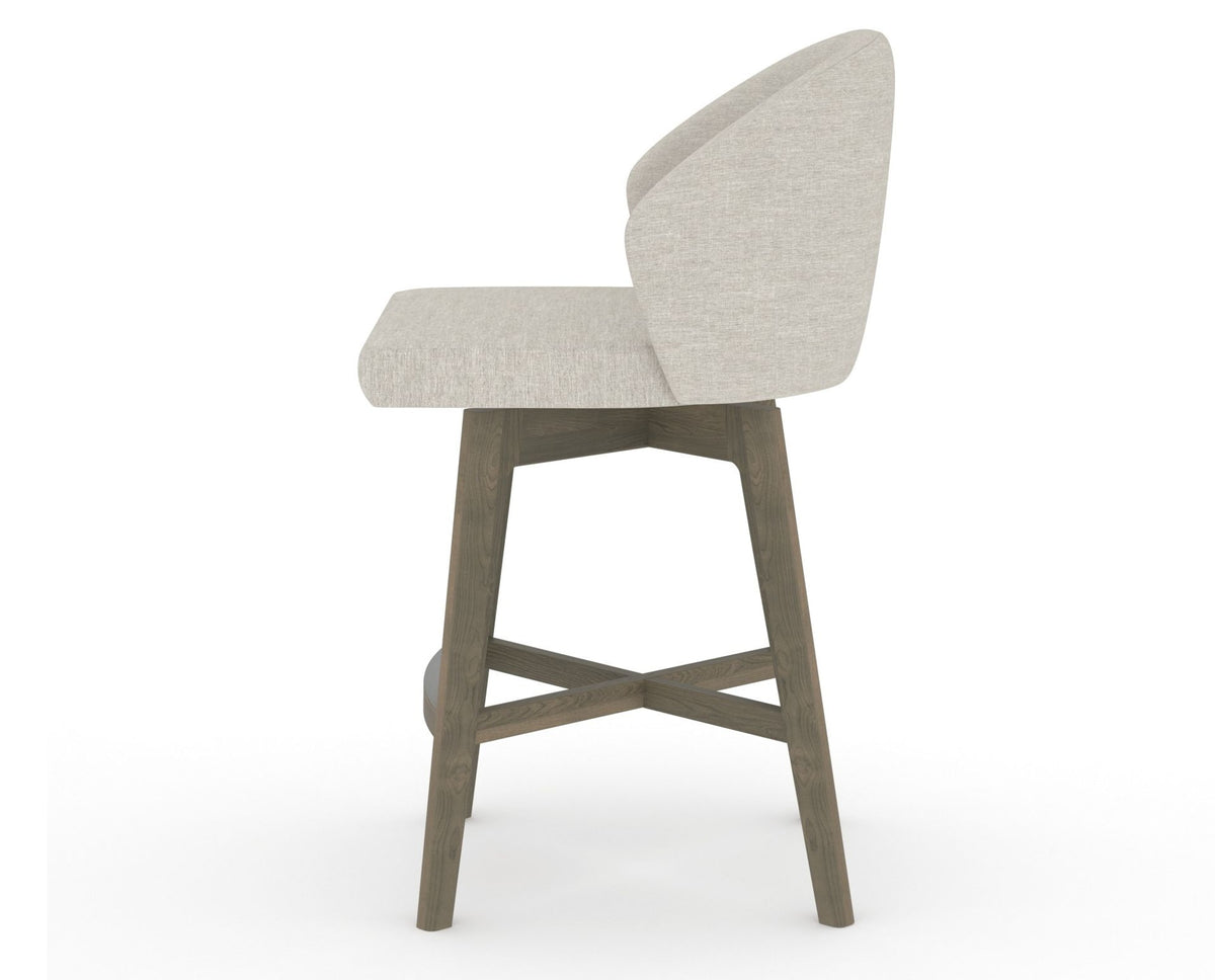 Canadel Downtown Point Counter Stool in Shadow, TB Fabric, side view