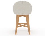 Canadel Downtown Point Counter Stool in Caramel Washed, TB Fabric, back view